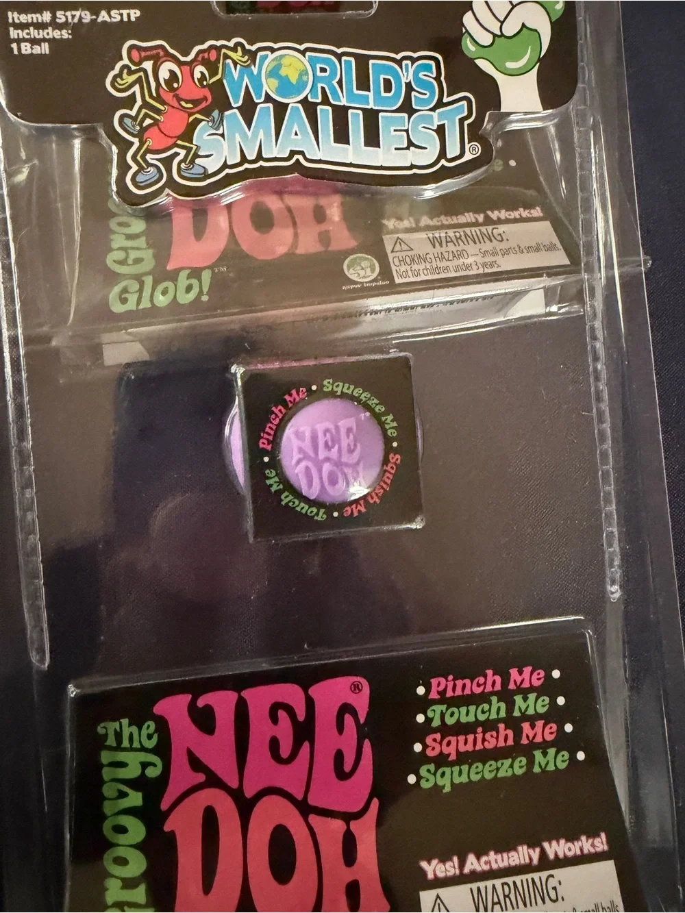 Lot of 5 Nee Doh Schylling World's Smallest Groovy Glob Squishy All Colors